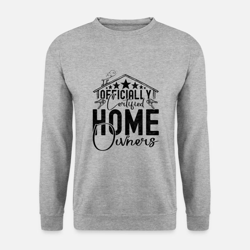 Hausbesitzer Eigenheim Hauskauf - Unisex Pullover - Weißgrau meliert