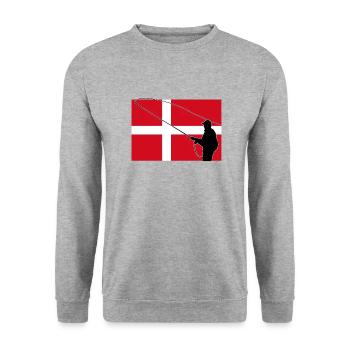 Denmark Fishing Flag - Unisex Pullover - Weißgrau meliert - Vorne - Alina (178cm) & Michal (187cm)