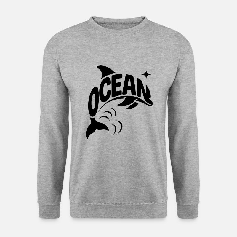 Ocean - Cool Dolphin Ocean Logo - Unisex Sweatshirt - salt & pepper
