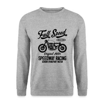 Full Speed Original Motorcycle - Sweat-shirt Unisexe - gris chiné - Devant - Alina (178cm) & Michal (187cm)
