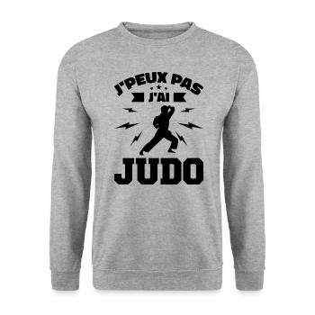 Ich kann nicht Judo - Unisex Pullover - Weißgrau meliert - Vorne - Alina (178cm) & Michal (187cm)