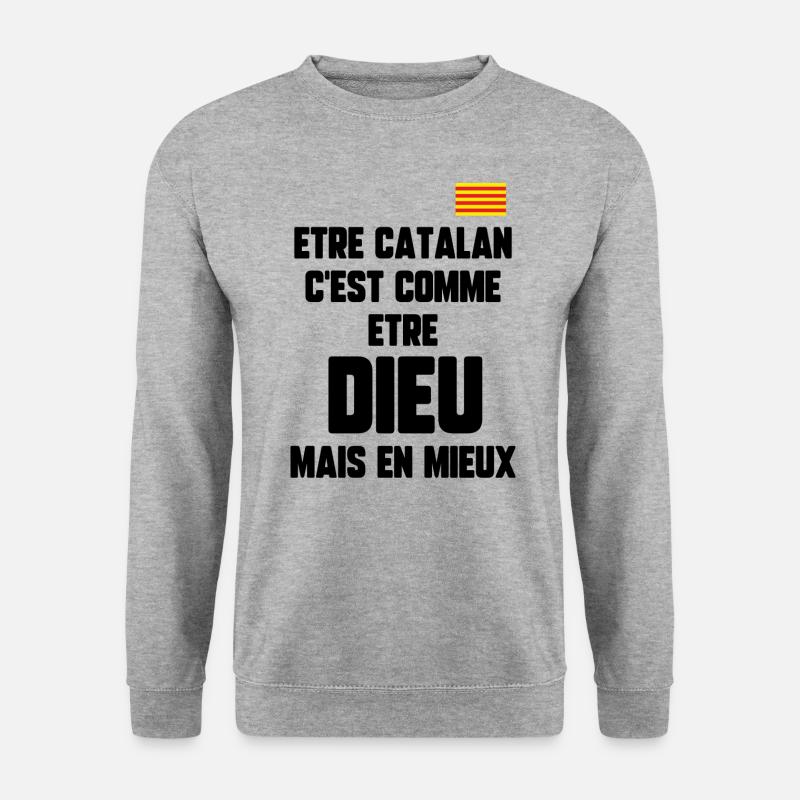 Katalanisch - Unisex Pullover - Weißgrau meliert