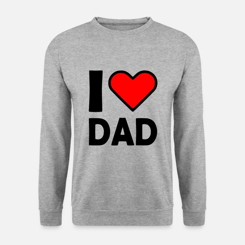 I love dad - Unisex Pullover - Weißgrau meliert