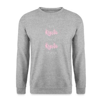 Krysta Personalized Name Gift Woman Girl Pink - Unisex Sweatshirt - salt & pepper - Front - Alina (178cm) & Michal (187cm)