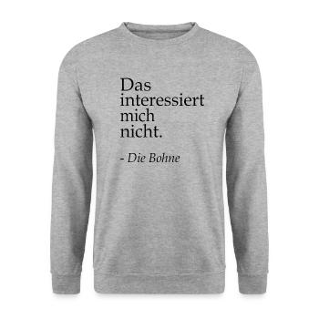 Das interessiert mich nicht lustiger Spruch - Unisex Pullover - Weißgrau meliert - Vorne - Alina (178cm) & Michal (187cm)