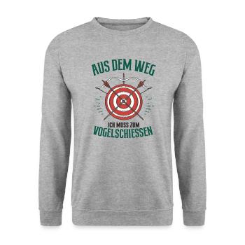Vogelschiessen Schützenfest Bogenschießen Schütze - Unisex Pullover - Weißgrau meliert - Vorne - Alina (178cm) & Michal (187cm)