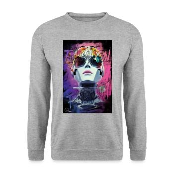 FASHION FATALITY 2 von Yume Origins - Unisex Pullover - Weißgrau meliert - Vorne - Alina (178cm) & Michal (187cm)