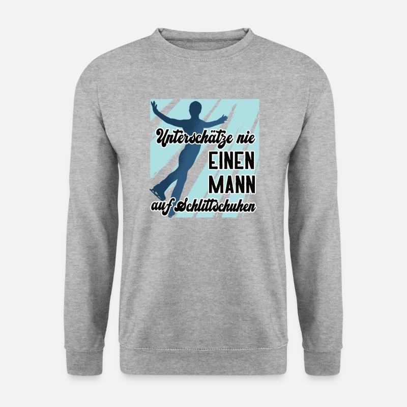 Schlittschuh Läufer Eisläufer Schlittkunstlauf Eis - Unisex Pullover - Weißgrau meliert