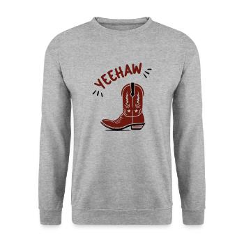 Cowboy Cowboystiefel Pferd Reiten Westernreiten - Unisex Pullover - Weißgrau meliert - Vorne - Alina (178cm) & Michal (187cm)