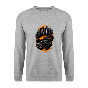 Rein in die Geschwindigkeit - Unisex Pullover - Weißgrau meliert - Vorne - Alina (178cm) & Michal (187cm)