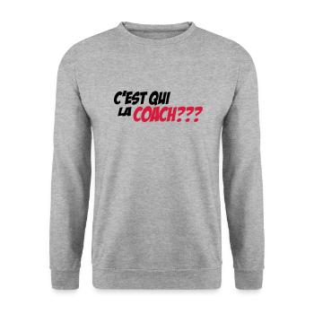 LA COACH - Sweat-shirt Unisexe - gris chiné - Devant - Alina (178cm) & Michal (187cm)