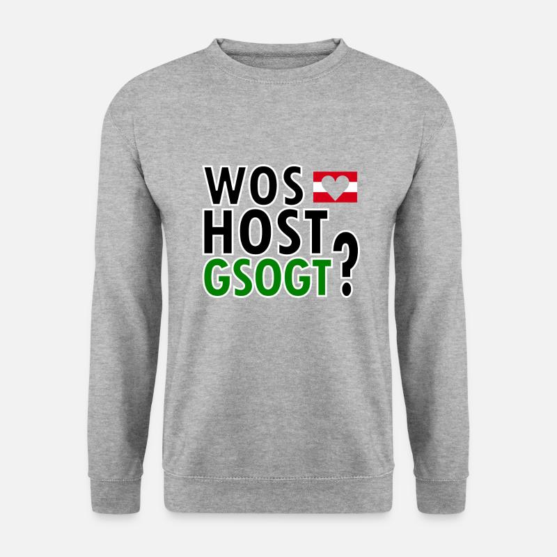 Lustiger Spruch Österreichischer Dialekt - Unisex Pullover - Weißgrau meliert