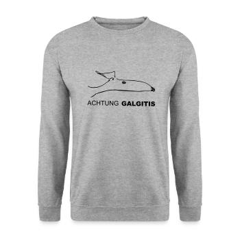 Achtung Galgitis - Unisex Pullover - Weißgrau meliert - Vorne - Alina (178cm) & Michal (187cm)