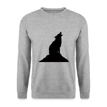 Wolf Werewolf Silhouette - Unisex Sweatshirt - salt & pepper - Front - Alina (178cm) & Michal (187cm)