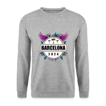 L’équipe de Barcelone 2024 - Sweat-shirt Unisexe - gris chiné - Devant - Alina (178cm) & Michal (187cm)