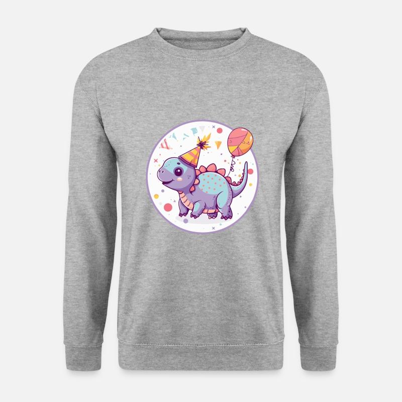 Dinosaurier stegosaurus Geburtstag Baby - Unisex Pullover - Weißgrau meliert