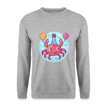 crabe crabe anniversaire bébé - Sweat-shirt Unisexe - gris chiné - Devant - Alina (178cm) & Michal (187cm)