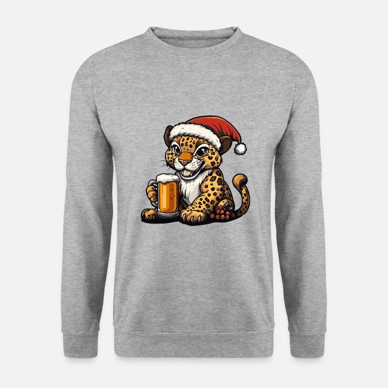 Bière Leopard Noël Noël - Sweat-shirt Unisexe - gris chiné