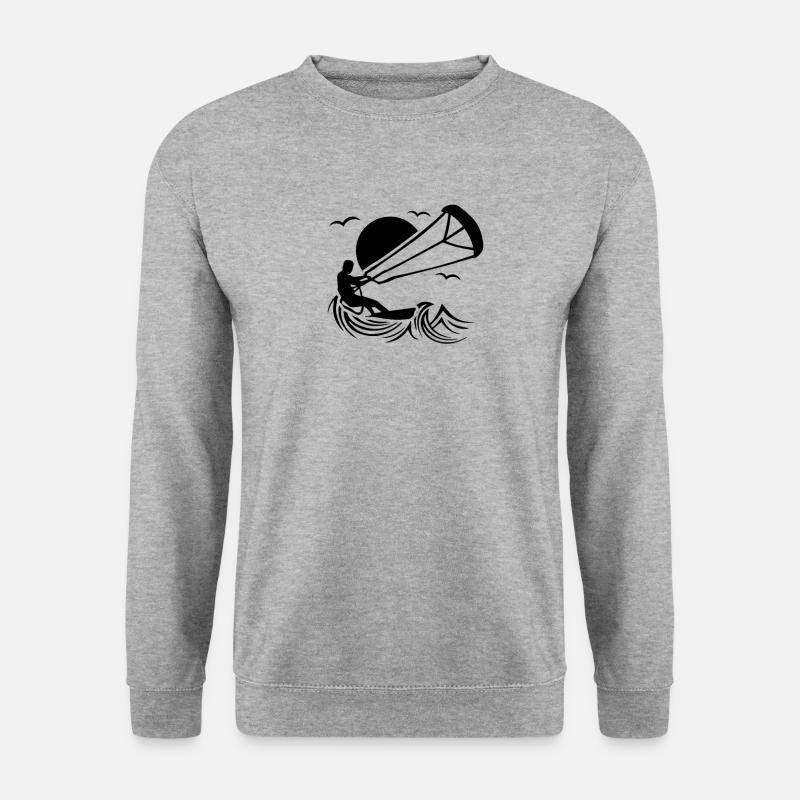 Kitesurfer - Unisex Pullover - Weißgrau meliert