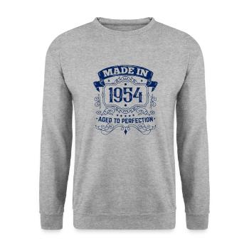 1954 Birthday Made in 1954 - Unisex Sweatshirt - salt & pepper - Front - Alina (178cm) & Michal (187cm)
