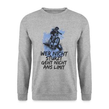 Mountainbike - Unisex Pullover - Weißgrau meliert - Vorne - Alina (178cm) & Michal (187cm)
