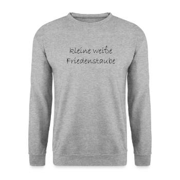 kleine weisse friedenstaube. - Unisex Pullover - Weißgrau meliert - Vorne - Alina (178cm) & Michal (187cm)