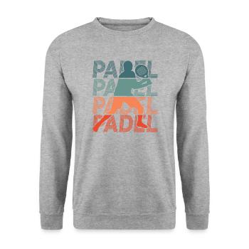 Padel Tennis Homme Padel Padel Player - Sweat-shirt Unisexe - gris chiné - Devant - Alina (178cm) & Michal (187cm)