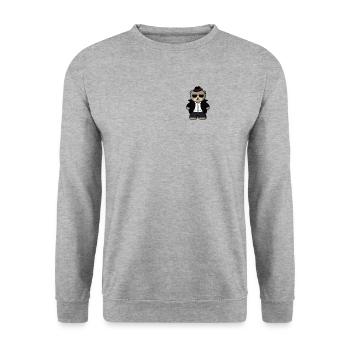 Gangster Bear Kawaii Pocket - Unisex Sweatshirt - salt & pepper - Front - Alina (178cm) & Michal (187cm)