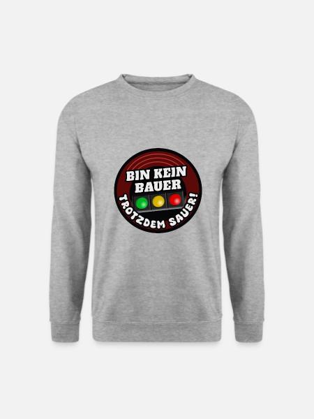 Bin kein Bauer trotzdem Sauer ! - Unisex Pullover - Weißgrau meliert