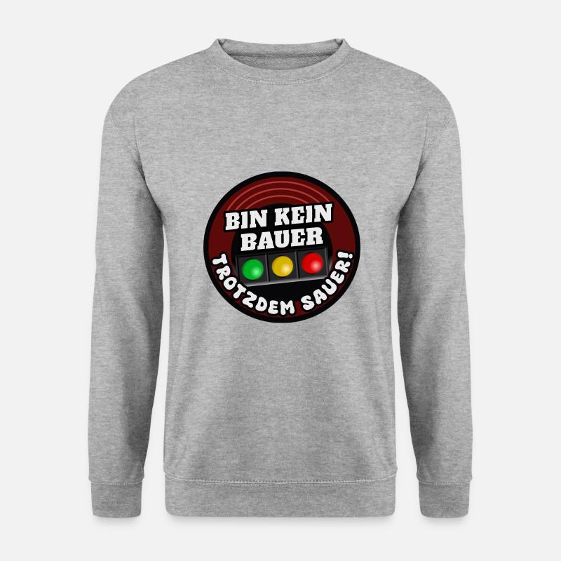 Bin kein Bauer trotzdem Sauer ! - Unisex Pullover - Weißgrau meliert