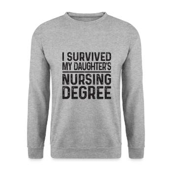I graduated from nursing school - Unisex Sweatshirt - salt & pepper - Front - Alina (178cm) & Michal (187cm)