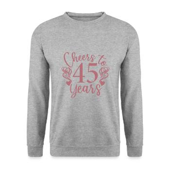 Vive le 45e anniversaire de 45 ans - Sweat-shirt Unisexe - gris chiné - Devant - Alina (178cm) & Michal (187cm)