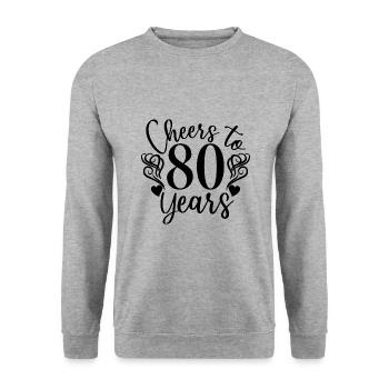 Vive le 80e anniversaire de ses 80 ans - Sweat-shirt Unisexe - gris chiné - Devant - Alina (178cm) & Michal (187cm)