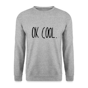 ok cool - Sweat-shirt Unisexe - gris chiné - Devant - Alina (178cm) & Michal (187cm)