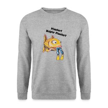 Taucher - Welcher Taucher - Unisex Pullover - Weißgrau meliert - Vorne - Alina (178cm) & Michal (187cm)
