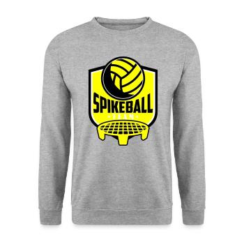 Farben änderbar | Roundnet Spikeball Team Fun - Unisex Pullover - Weißgrau meliert - Vorne - Alina (178cm) & Michal (187cm)