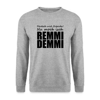 Sächsisch - Dialekt - Spruch - Unisex Pullover - Weißgrau meliert - Vorne - Alina (178cm) & Michal (187cm)
