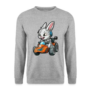 Rabbit Racing - Unisex Sweatshirt - salt & pepper - Front - Alina (178cm) & Michal (187cm)