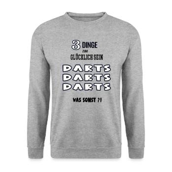 Darts Spieler Liebhaber Darter Dartspieler Hobby - Unisex Pullover - Weißgrau meliert - Vorne - Alina (178cm) & Michal (187cm)