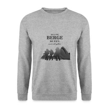 Bergsteigen - Unisex Pullover - Weißgrau meliert - Vorne - Alina (178cm) & Michal (187cm)