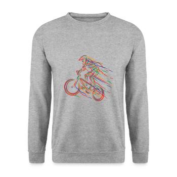 BMX Colorful Paint Graphic Biker Freestyle Racing - Sweat-shirt Unisexe - gris chiné - Devant - Alina (178cm) & Michal (187cm)