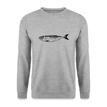La sardine - Sweat-shirt Unisexe - gris chiné - Devant - Alina (178cm) & Michal (187cm)