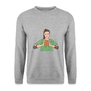 Joueur de handball Handball Outfit Handball Joueur de handball - Sweat-shirt Unisexe - gris chiné - Devant - Alina (178cm) & Michal (187cm)