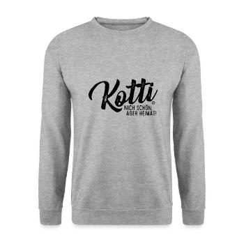 BERLIN KOTTI, NICH SCHÖN ABER HEIMAT! - Unisex Pullover - Weißgrau meliert - Vorne - Alina (178cm) & Michal (187cm)
