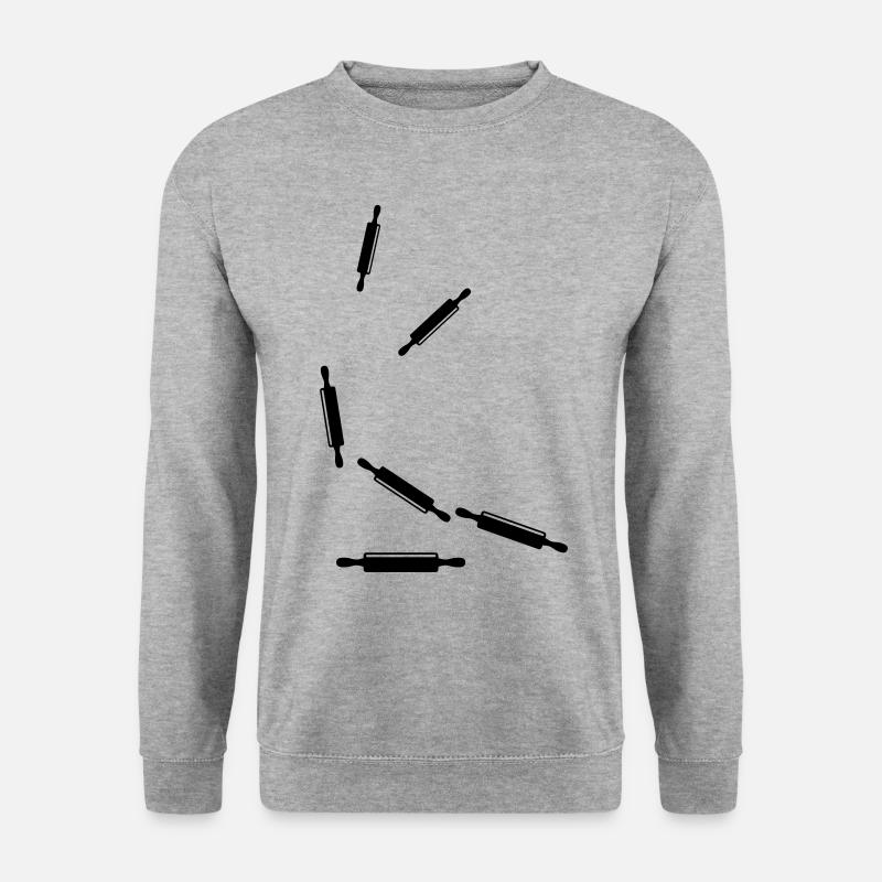 Küchenrolle Nudelholz - Unisex Pullover - Weißgrau meliert