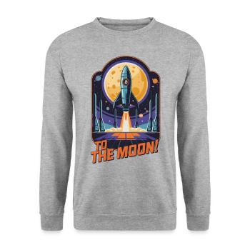 To The Moon - Unisex Sweatshirt - salt & pepper - Front - Alina (178cm) & Michal (187cm)