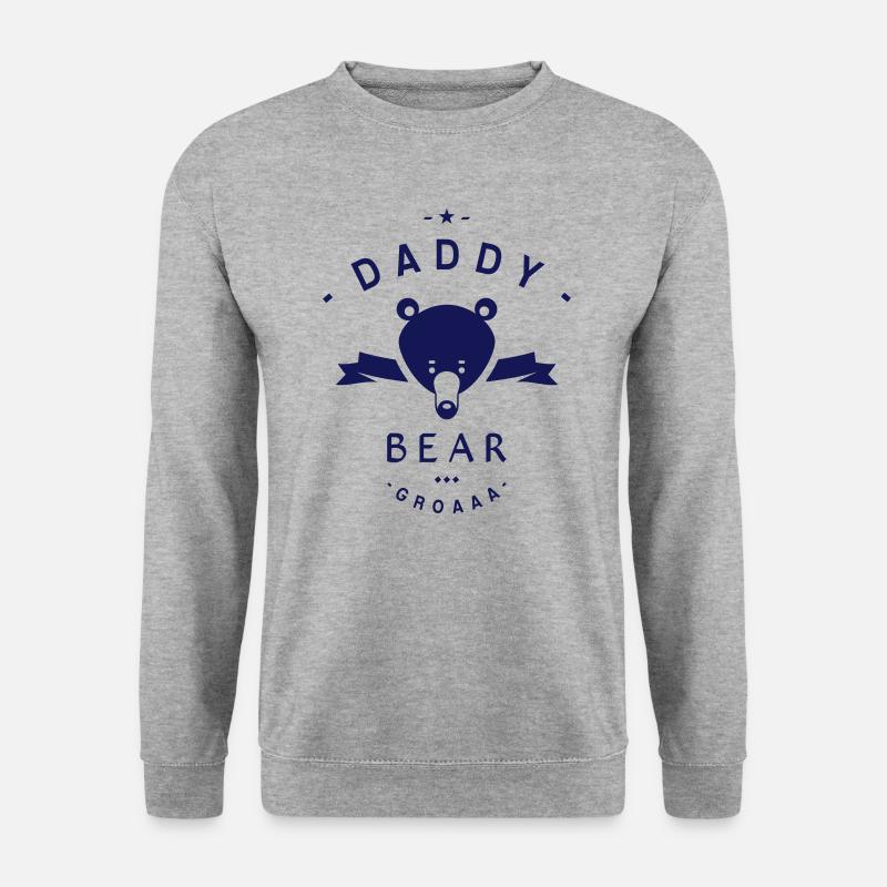 DADDY-BEAR - Unisex Pullover - Weißgrau meliert