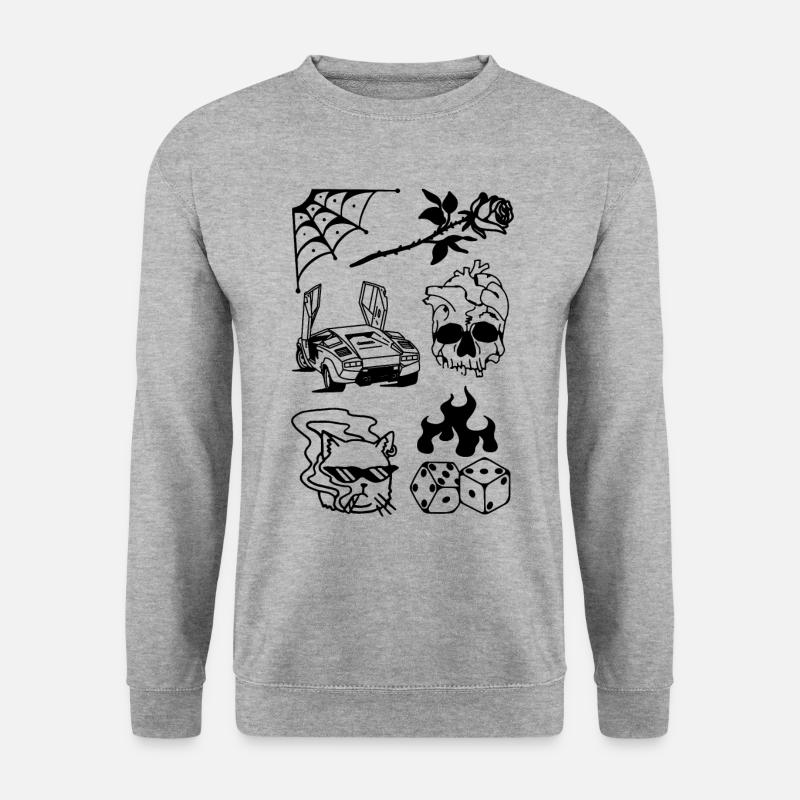 Schwarze Arbeit Streetstyle - Unisex Pullover - Weißgrau meliert