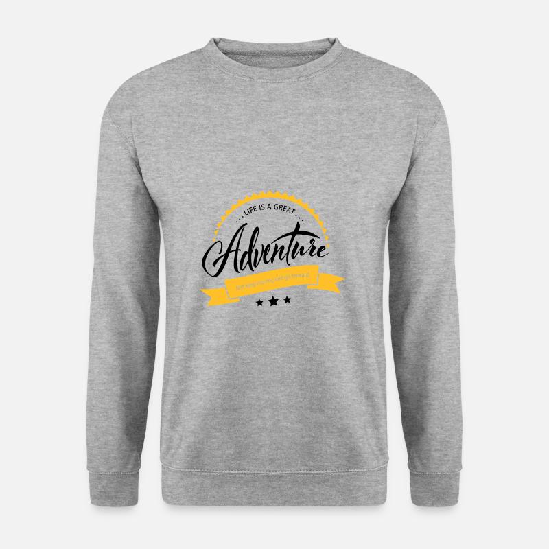 Life is a Great Adventure - Unisex Pullover - Weißgrau meliert