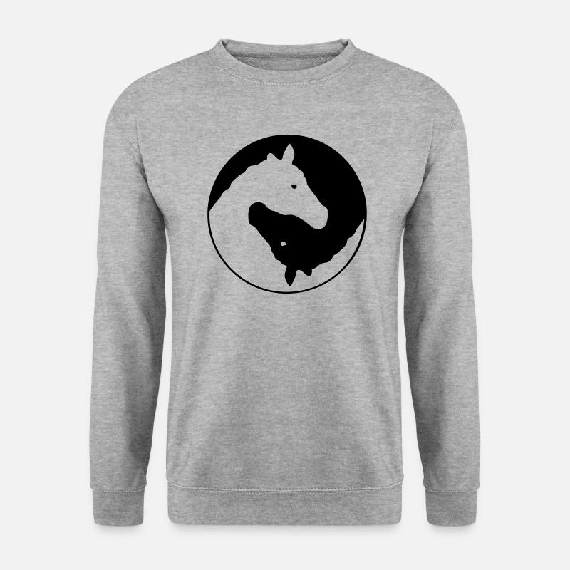 Pferd Yin Yang 1C - Unisex Pullover - Weißgrau meliert